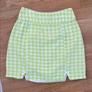 For Love And Lemons Green Mini Skirt with mini side Slits